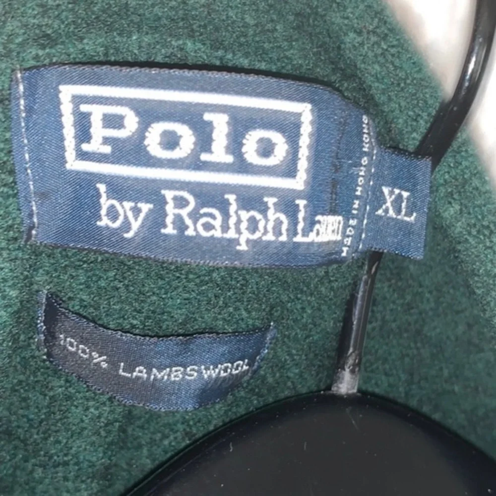 Polo by Ralph Lauren Mens Lambs Wool Sweater Sz XL Green VINTAGE.